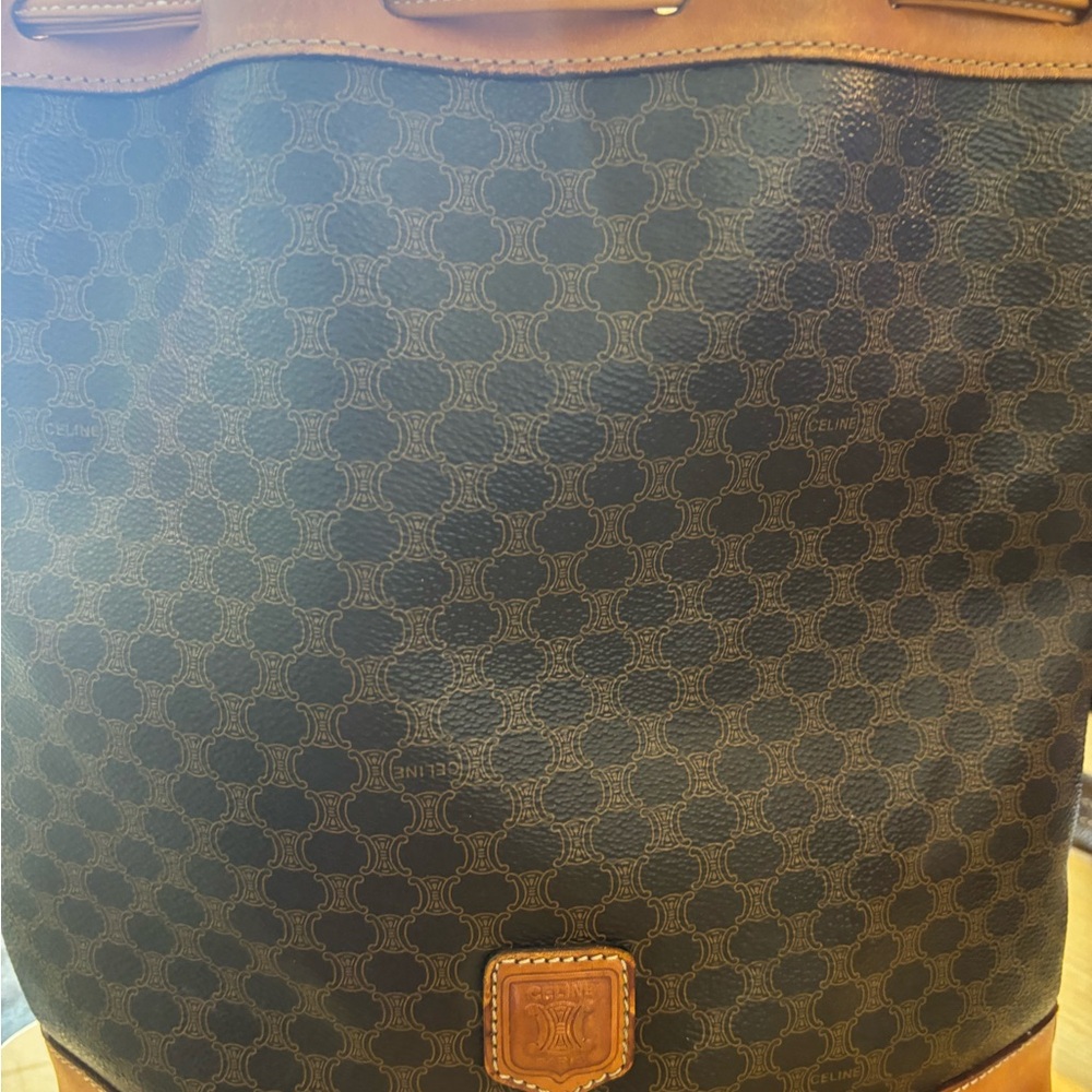Celine Brown bucket bag with Signature Design